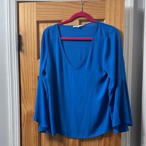 Violet & Claire Royal Blue V-Neck Blouse